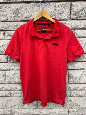 BMW Red Men's Polo with Subtle M Logo